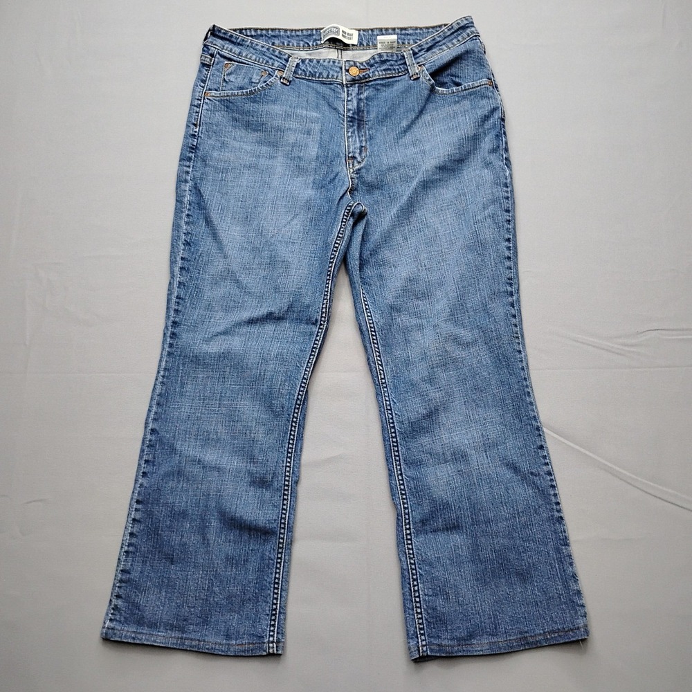 Levi Signature Womens Mid Rise Bootcut Jeans Blue 16 Short
